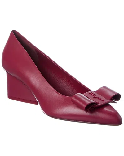 Ferragamo Viva Leather Pump In Red