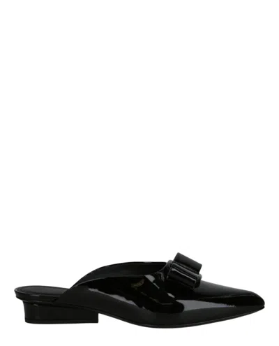 Ferragamo Viva Pantent Leather Mules In Black