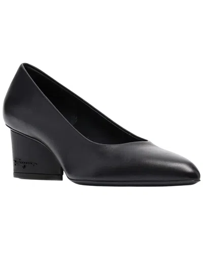 Ferragamo Viva Pointed-toe Leather Pump In Black