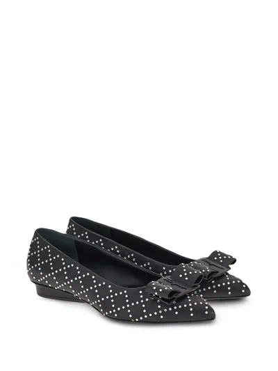 Ferragamo Viva Rhinestone-embellished Ballet Flats