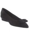 Ferragamo Viva Suede Flat In Black