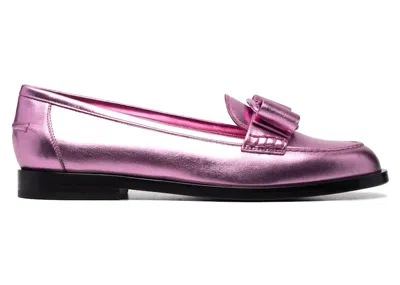 Pre-owned Ferragamo Vivaldo High Shine Ballerina Sneakers (women's) Sneakers In Pink