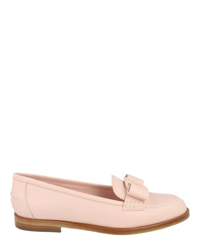 Ferragamo Vivaldo Leather Loafers In Pink