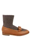 Ferragamo Vivaldo Sock Loafers In Brown