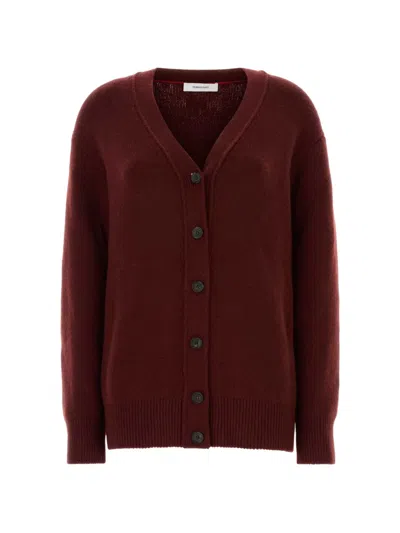 Ferragamo V-neck Cardigan In Red