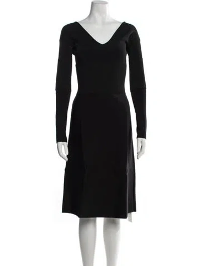 Pre-owned Ferragamo V-neck Knee-length Dress In Multicolor