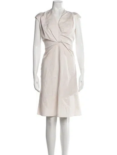 Pre-owned Ferragamo V-neck Knee-length Dress In Pink