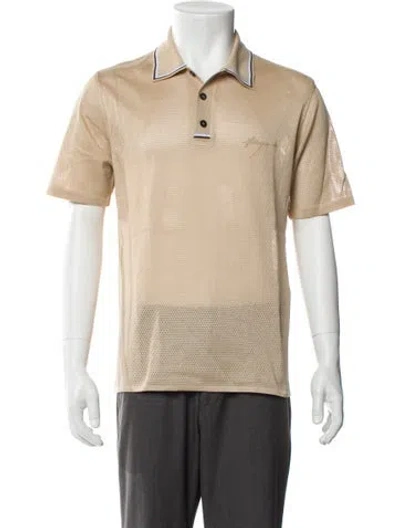 Pre-owned Ferragamo V-neck Short Sleeve Polo Shirt In Brown