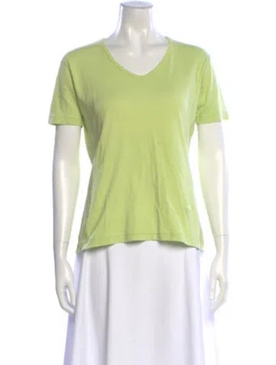 Pre-owned Ferragamo V-neck Short Sleeve T-shirt In Green