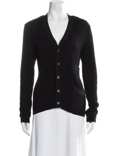 Pre-owned Ferragamo V-neck Sweater In Black