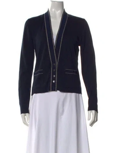 Pre-owned Ferragamo V-neck Sweater In Black