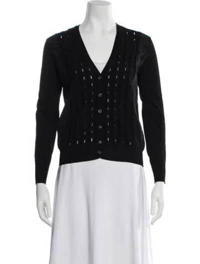 Pre-owned Ferragamo V-neck Sweater In Black