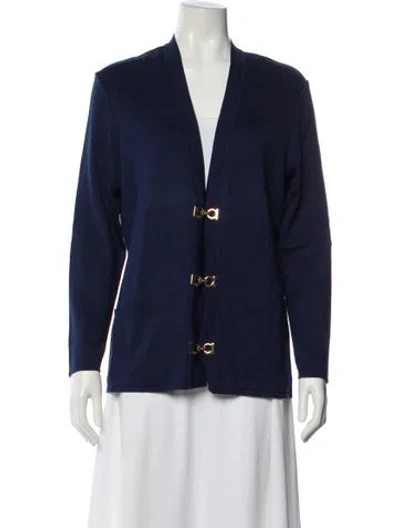 Pre-owned Ferragamo V-neck Sweater In Blue