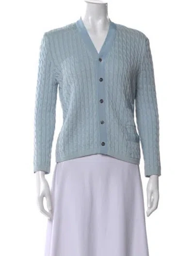 Pre-owned Ferragamo V-neck Sweater In Blue
