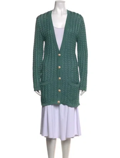Pre-owned Ferragamo V-neck Sweater In Green
