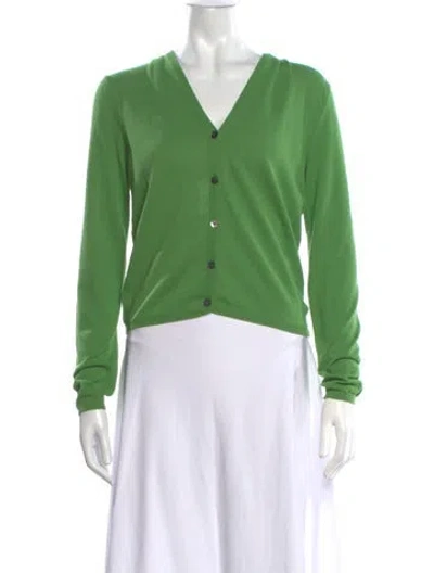 Pre-owned Ferragamo V-neck Sweater In Green