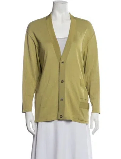 Pre-owned Ferragamo V-neck Sweater In Green
