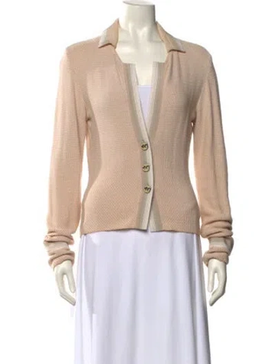 Pre-owned Ferragamo V-neck Sweater In Neutral