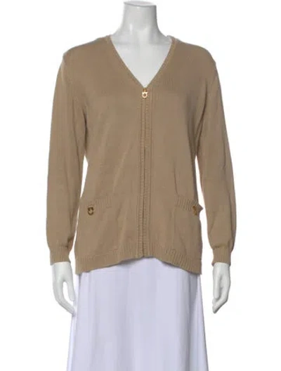 Pre-owned Ferragamo V-neck Sweater In Neutral