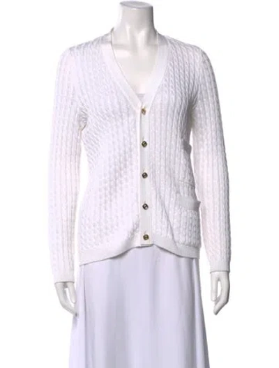 Pre-owned Ferragamo V-neck Sweater In Neutral