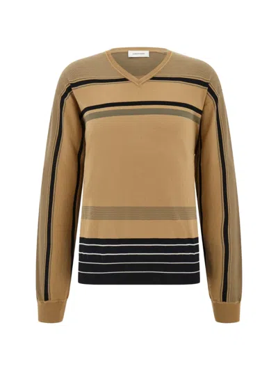 Ferragamo V-neck Sweater In Neutral