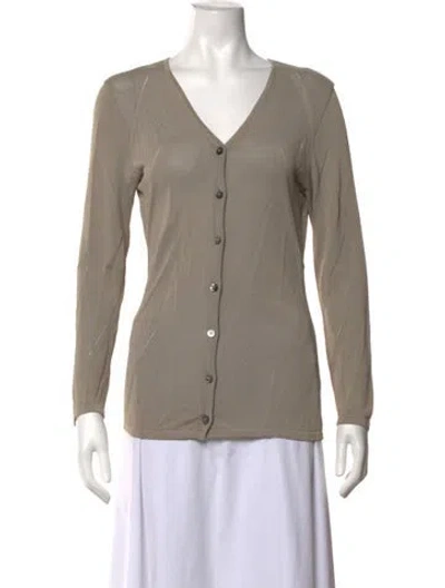 Pre-owned Ferragamo V-neck Sweater In Neutrals