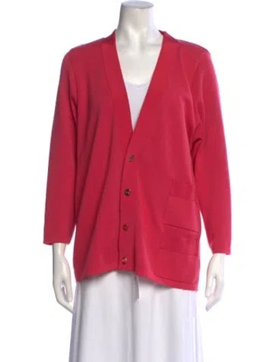 Pre-owned Ferragamo V-neck Sweater In Pink