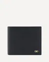 Ferragamo Gancini Grained Leather Bi-fold Wallet In Black