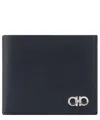 Ferragamo Revival Double Gancio Bicolor Wallet In Black