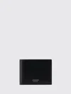 Ferragamo Black Calf Leather Bos Taurus Wallet In Black