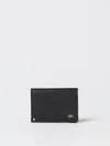 Ferragamo Black Card-holder With Micro Gancini Detail In Hammered Leather Man In Black