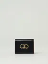 Ferragamo Compact Gancini Hardware Reversible Cardholder In Black