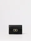 Ferragamo Gancini-plaque Leather Wallet In Black