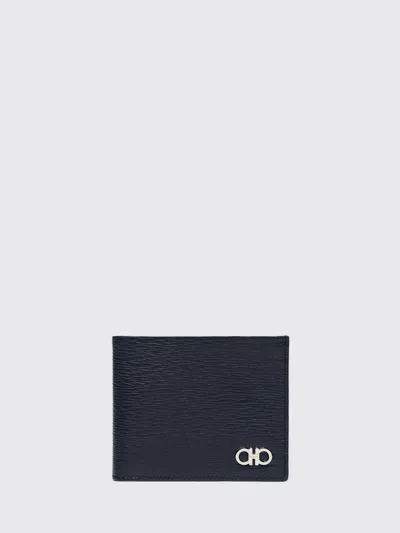 Ferragamo Wallet Men Color Blue In Black