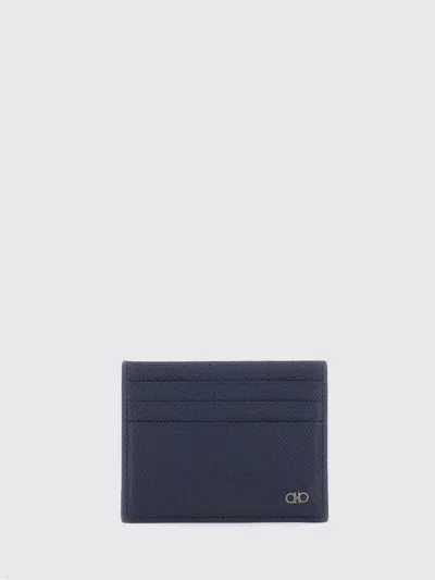 Ferragamo Wallet Men Color Blue In Pink