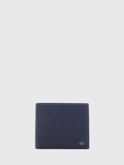 Ferragamo Wallet Men Color Navy In Blue