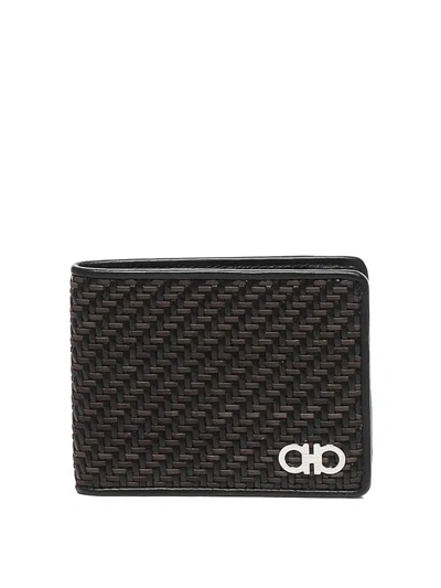 Ferragamo Wallet With Braid In Brown