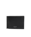 Ferragamo Florence Black Bi-fold Wallet With Logo Lettering On The Front In Leather Man In Black