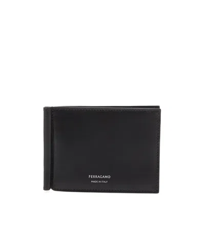 Ferragamo Wallet With Clip In Black