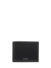 Ferragamo Black Calf Leather Bos Taurus Wallet In Black