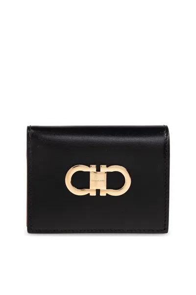 Ferragamo Wallet With Logo In Black