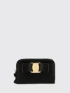 Ferragamo Textured Rectangular Wallet With A Refined Finish In Black