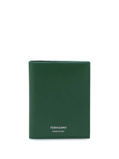 Ferragamo Florence Black Green Card Holder