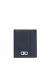 Ferragamo Gancini Bi Fold Deep Oceano Wallet In Blue
