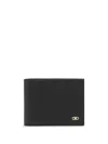 Ferragamo Black Calf Leather Wallet In Black