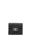 Ferragamo Compact Textured Leather Accessories In Black