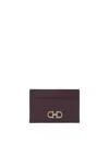 Ferragamo Gancini-buckle Leather Cardholder In Purple