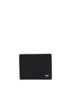 Ferragamo Men Black Hammered Calfskin Gancini Wallet In Black