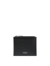 Ferragamo Slim Black Calf Leather Wallet In Black