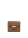 Ferragamo Compact Leather Wallets And Cardholders In Brown